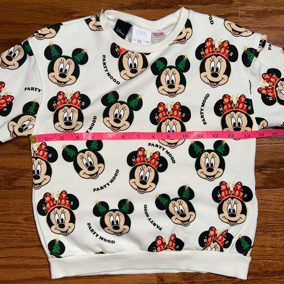 SOLD 💕Zara Disney Minnie Mouse Christmas Holiday Pullover Sweatshirt Sweater - Picture 9 of 11